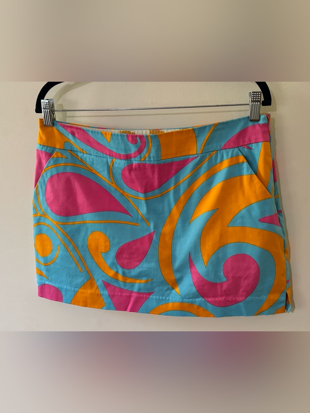 LOUDMOUTH Ladies MINI SKORT golf skirt COLORFUL SWIRL pink blue SIZE 10